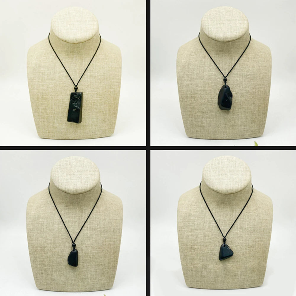 Natural Raw Shungite Necklace Energy Healing Pendant