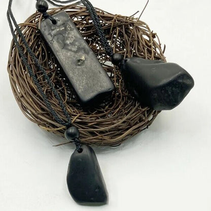 Natural Raw Shungite Necklace Energy Healing Pendant