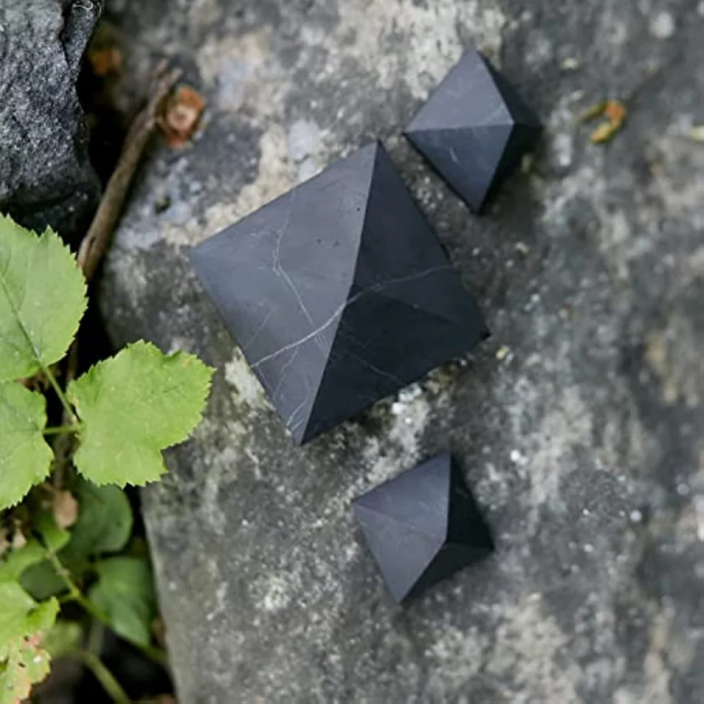 Genuine Natural Shungite Pyramid Tower