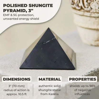 Genuine Natural Shungite Pyramid Tower